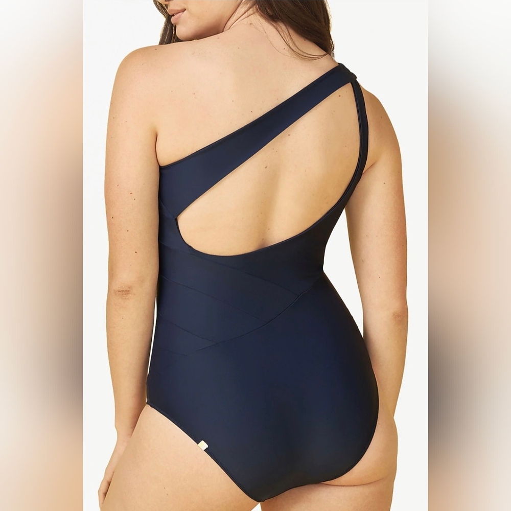 Summersalt Sidestroke One-Piece Swimsuit Size 12 Navy Blue One Shoulder Suit